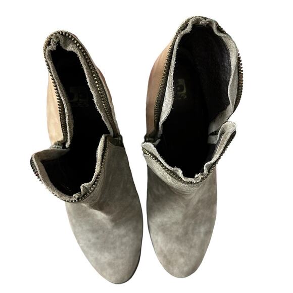 Joe’s Jeans Leather Suede Two Tone Taupe Tan Ankle Boots Size 10 Tasseled Zipper - Picture 12 of 12